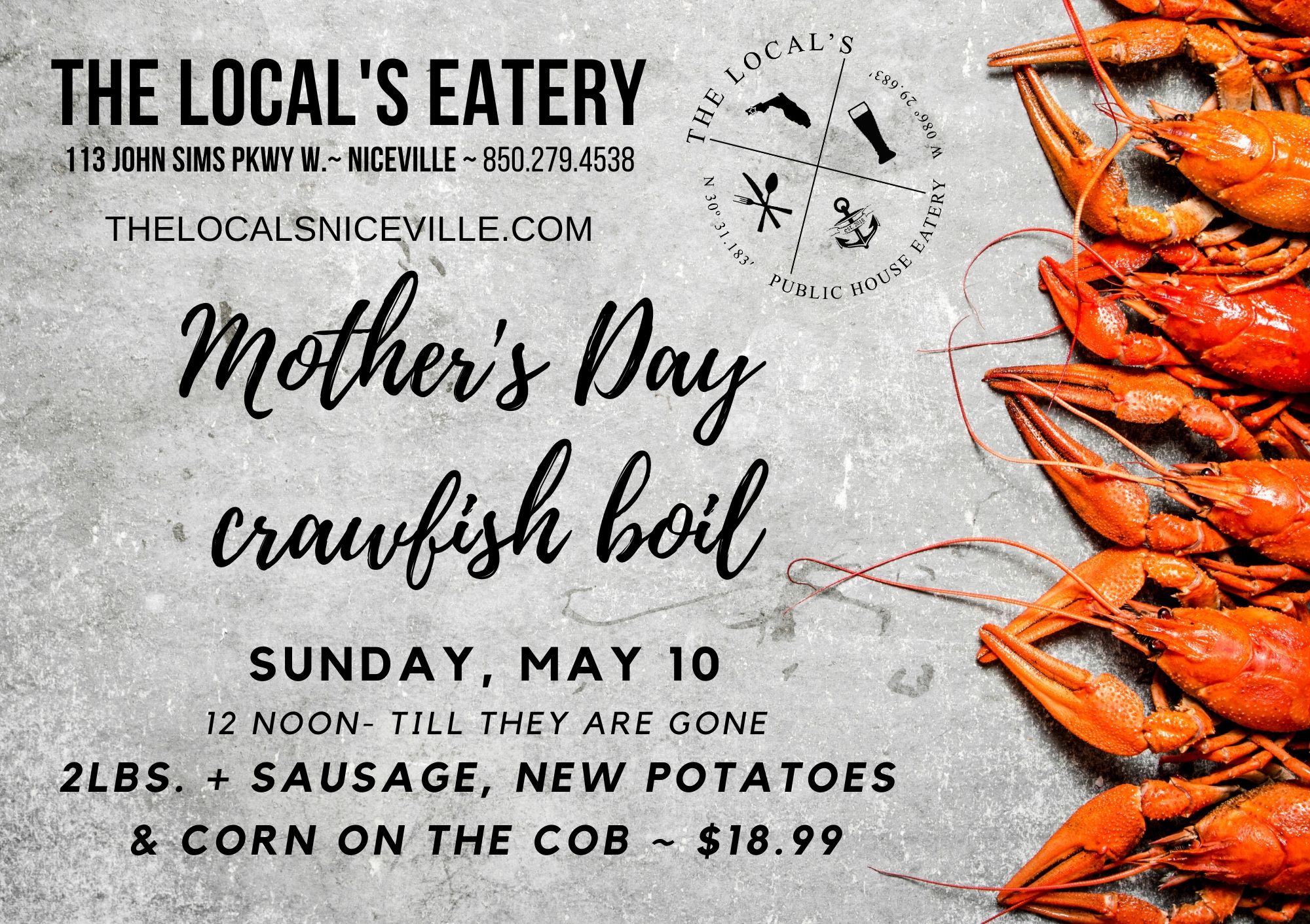 mother's day crawfish boil