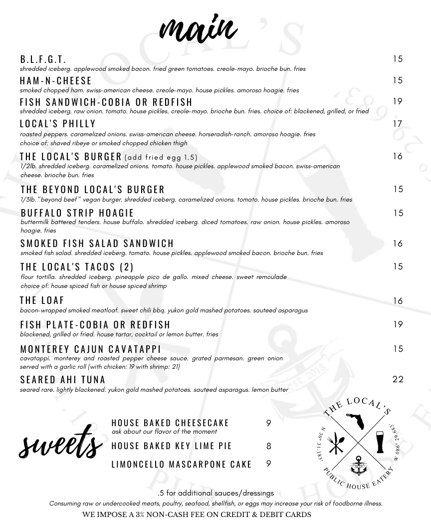 THE LOCALS MENU-081222 (1) The Local's Menu seafood specialty entrees