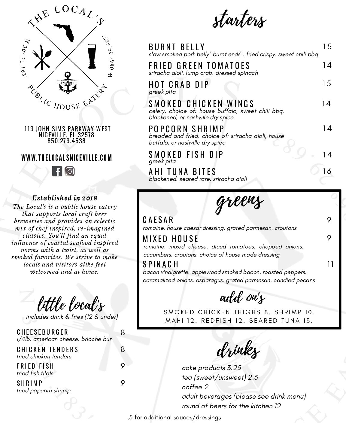 The store eatery menu